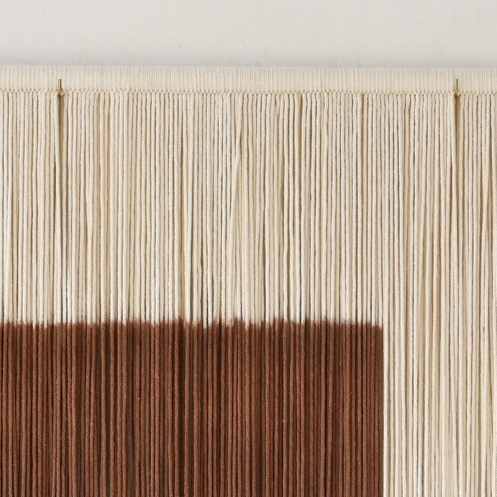 Macrame Wall Hanging Large Dip Dyed Brown Boho Fiber Art Decor 57"W*35&q...