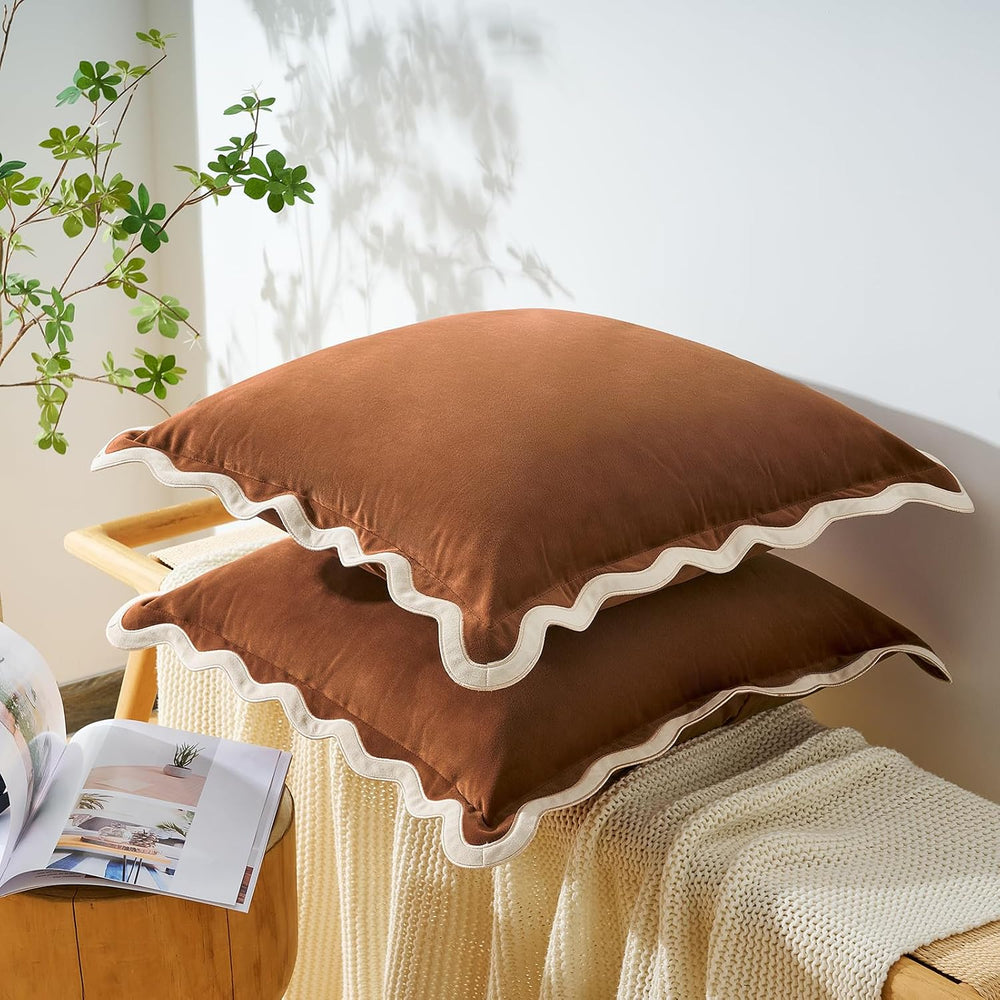 MONDAY MOOSE Decorative Throw Pillow Covers Cushion Cases, Set of 2 Soft Velv...