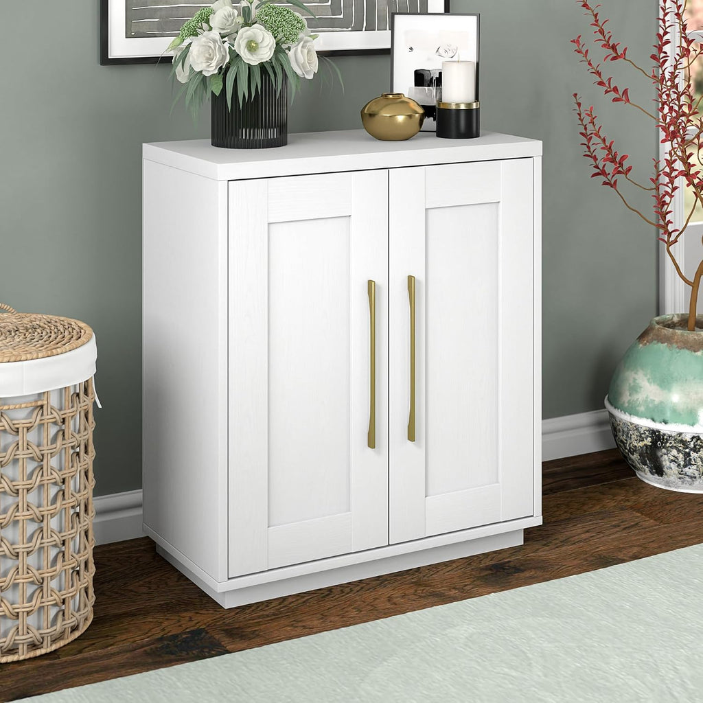 Henn&Hart 28" Accent Cabinet, Sideboard Buffet, Cloud White