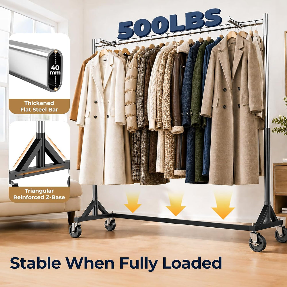 HOKEEPER Z Rack for Clothes Heavy Duty Hold 500 LBS with Display Arms