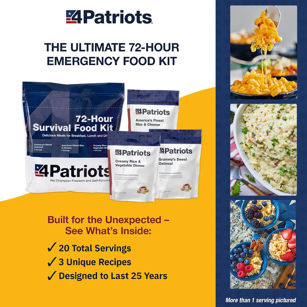 4Patriots 72-Hour Survival Food Kit: Emergency Food Supply Designed to Last 2...