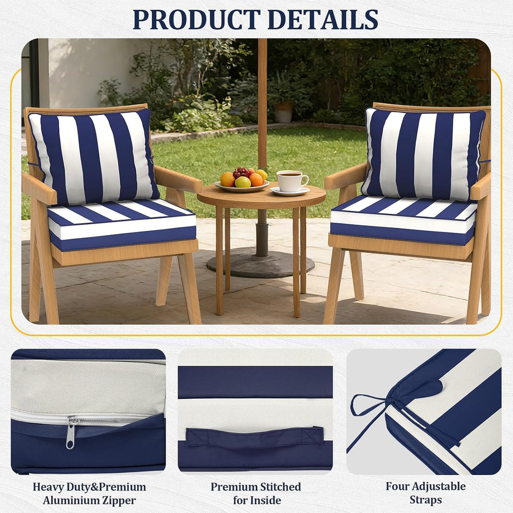 24x28“ Outdoor Deep Seat Cushions Set of 4, Patio Replacement Foam Cushions f...