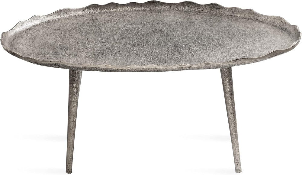 Kate and Laurel Alessia Modern Glam Oval Coffee Table; 34 x 20 x 15; Silver; ...