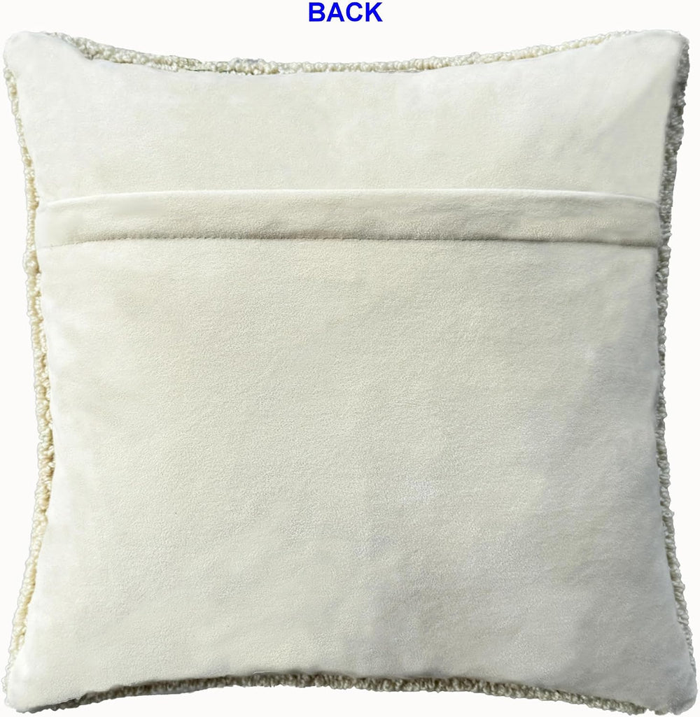 Cottage Tree Scene Hand-Hooked Throw Pillow Cover 16x16