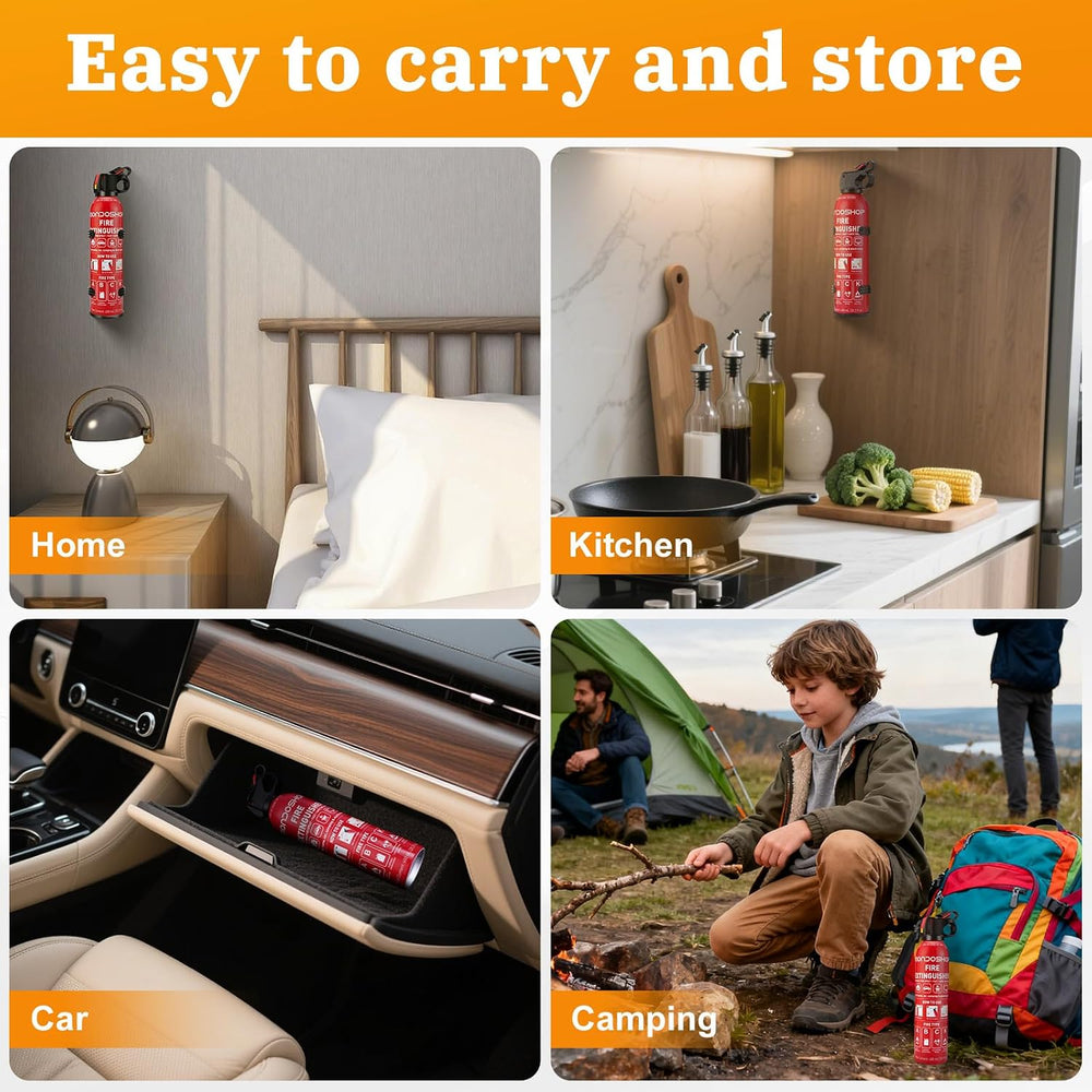 Portable Small Fire Extinguisher for Home and Car (600ML, 2Pack)