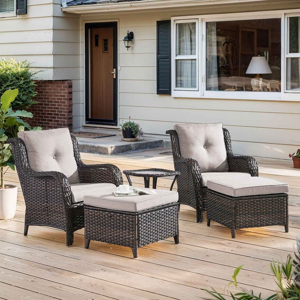 Belord Outdoor Furniture Set Patio Wicker Chairs, 3 Peices Porch Rattan Furni...