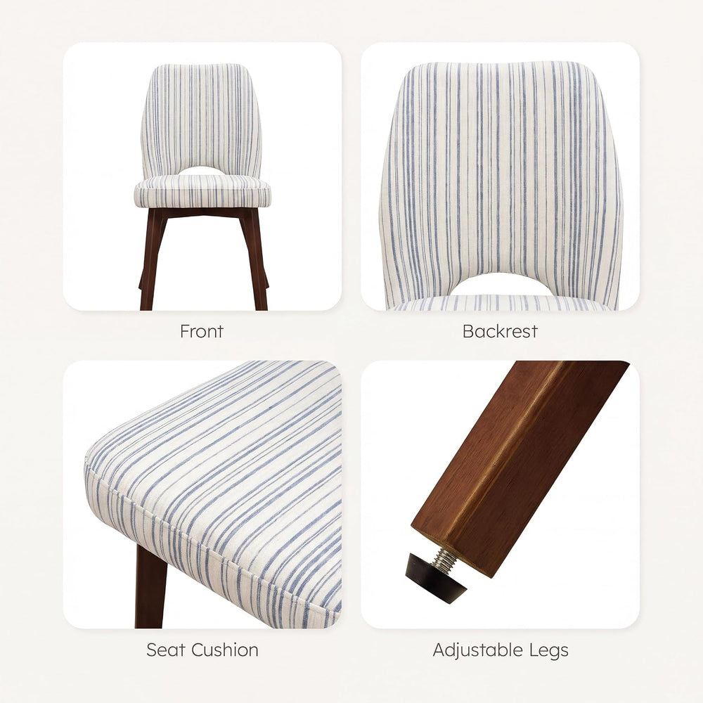 Dining Chairs Set of 4, Upholstered Kitchen Chairs, Striped