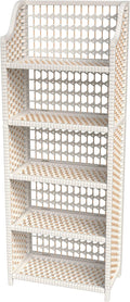 Red Lantern 53" Natural Fiber Shelving Unit - White