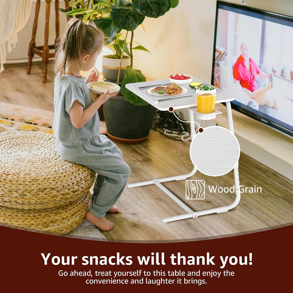 TV Trays Set of 2 - Folding TV Tray Adjustable Dinner Trays for Eating On Cou...