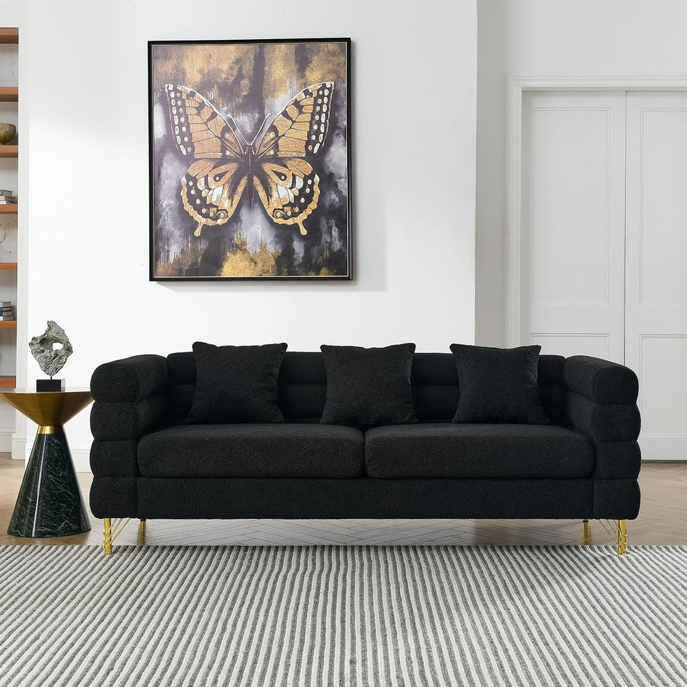 2 Piece Living Room Sofa Set,Boucle Couch with Loveseat and 3 Seater