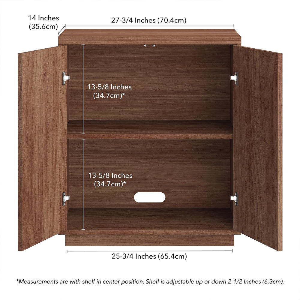 Henn&Hart 28" Fluted Accent Cabinet, Sideboard Buffet, Medium Walnut