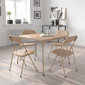 EMMA + OLIVER Tan Square Folding Card Table and Chairs Set for 4 Players