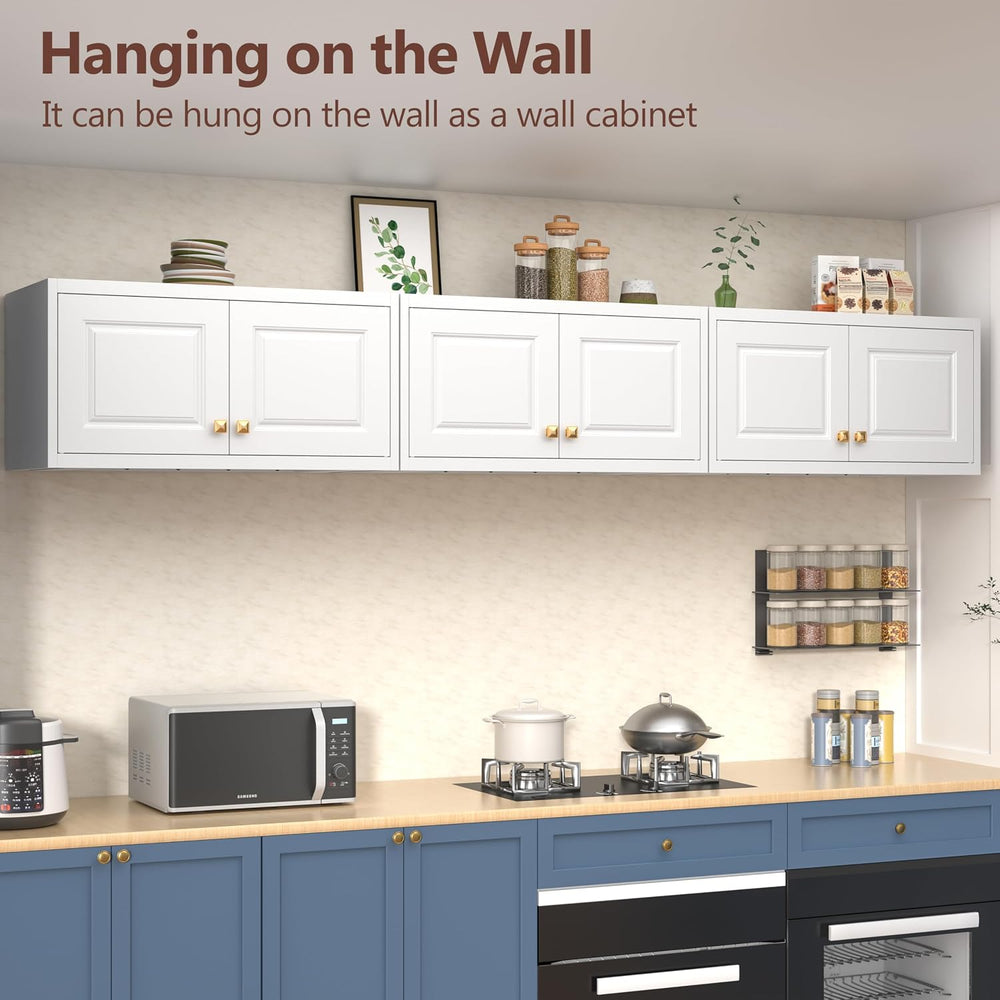 Polup Wall Cabinet with Doors，Pantry Cabinets for Kitchen Storage