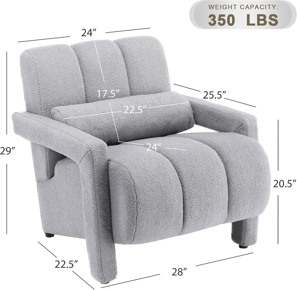 LOULENS Accent Chair Set of 2, Modern Armchair for Living Room, Light Gray