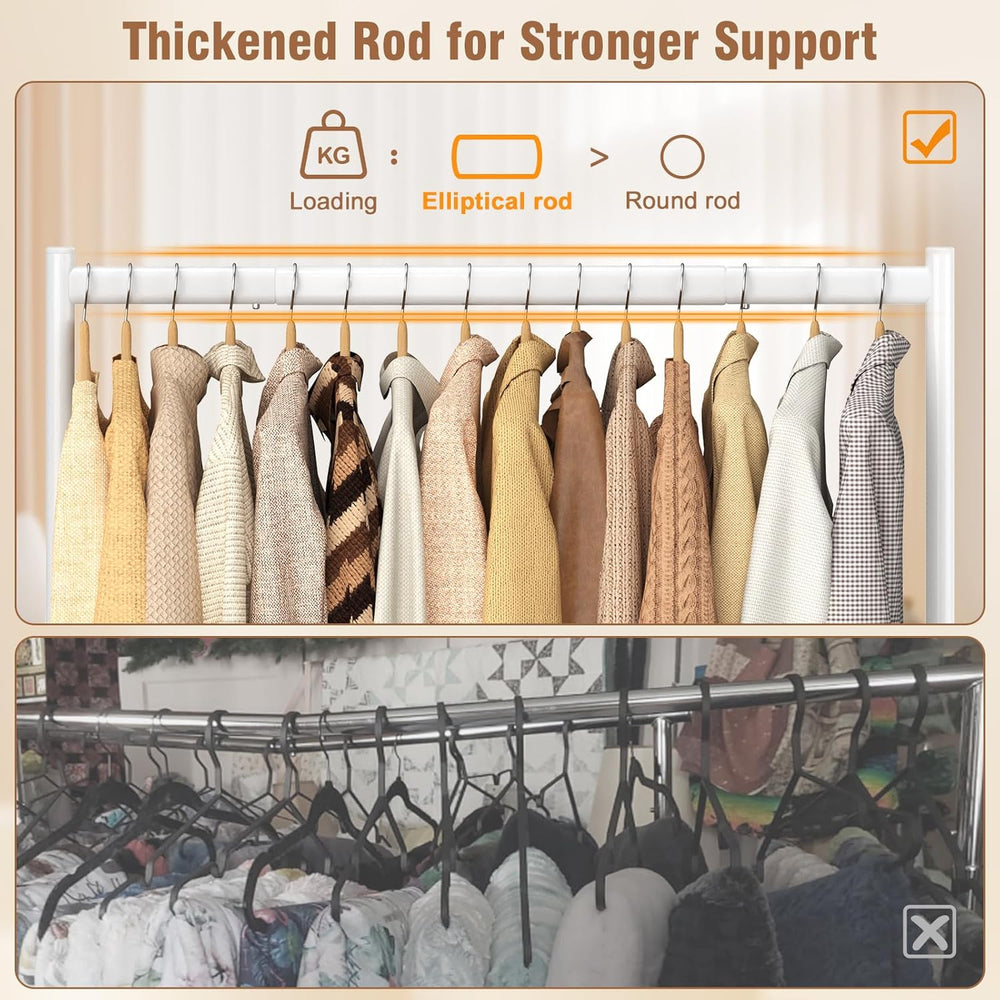 EAGMAK Heavy Duty Clothes Rack Load 420 LBS, Rolling Garment Rack with Lockab...