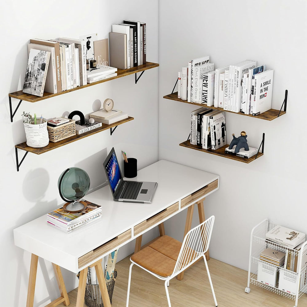 Vivelove Deep Floating Shelves for Wall, 48W x 8D Wood Wall Shelves Set of 2,...