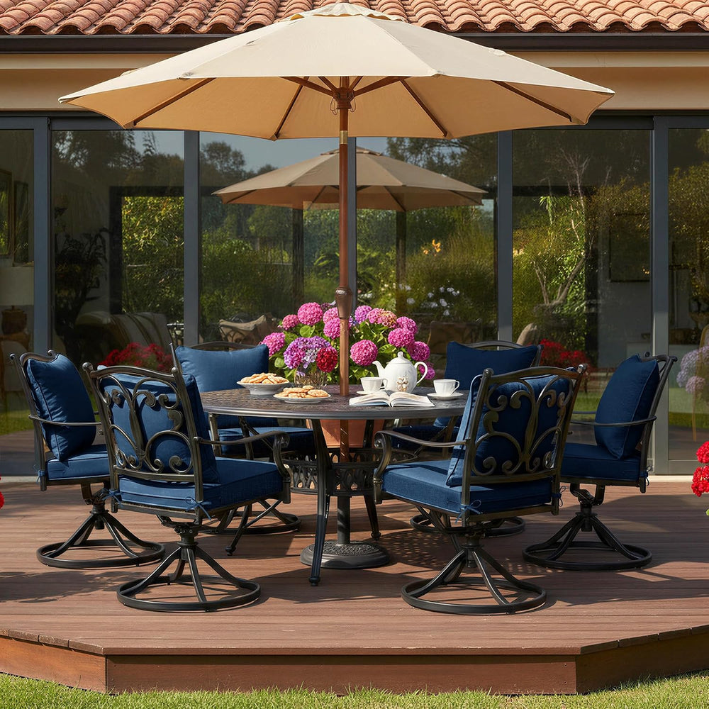 Summsun Outdoor Chair Cushions, Faux Linen Backrest and Deep Seat Cushion Set...