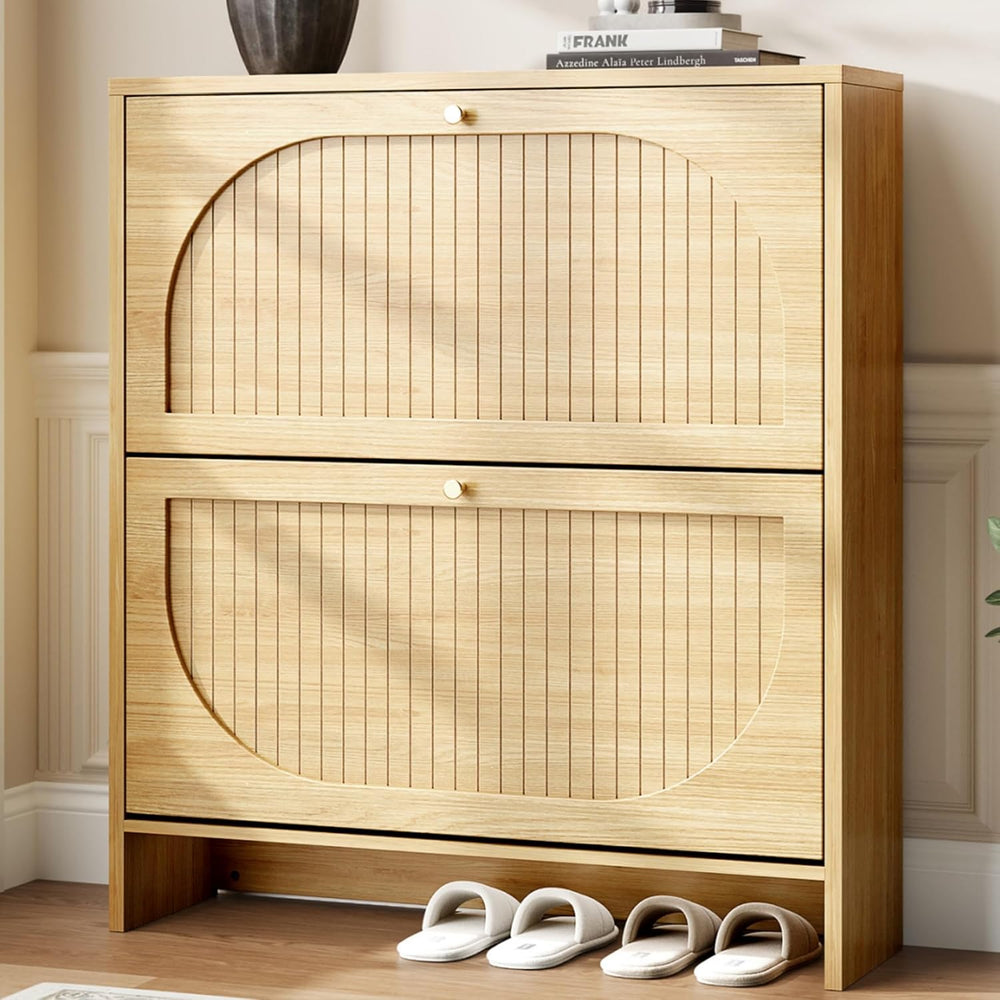 Nicetree Arch-Chic Shoe Cabinet for Entryway, Modern Mid-Century Shoe Storage...