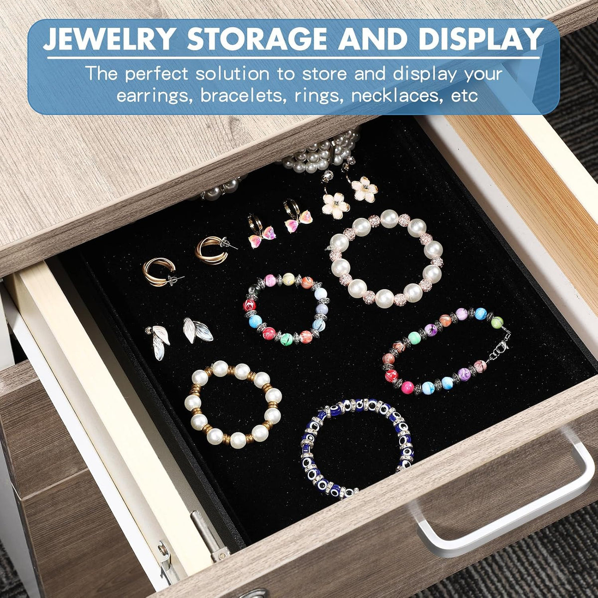 Quelay Stackable Jewelry Tray Jewelry Organizer Tray Showcase Display Empty Plate Bracelet Ring Earring Organizer (8 Pcs)