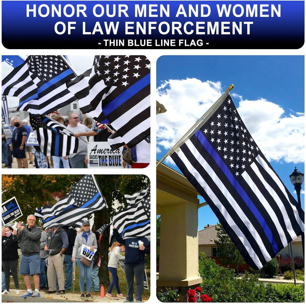 Thin Blue Line Flag 4x6 ft Deluxe Super Tough Series, Heavy Duty Spun Polyest...