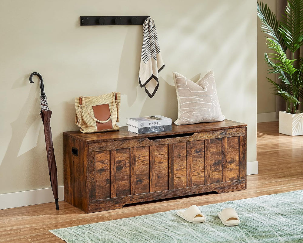 VANKILEY 51.2" Storage Chest Extra Large,Wooden Storage Bench(Rustic Brown)
