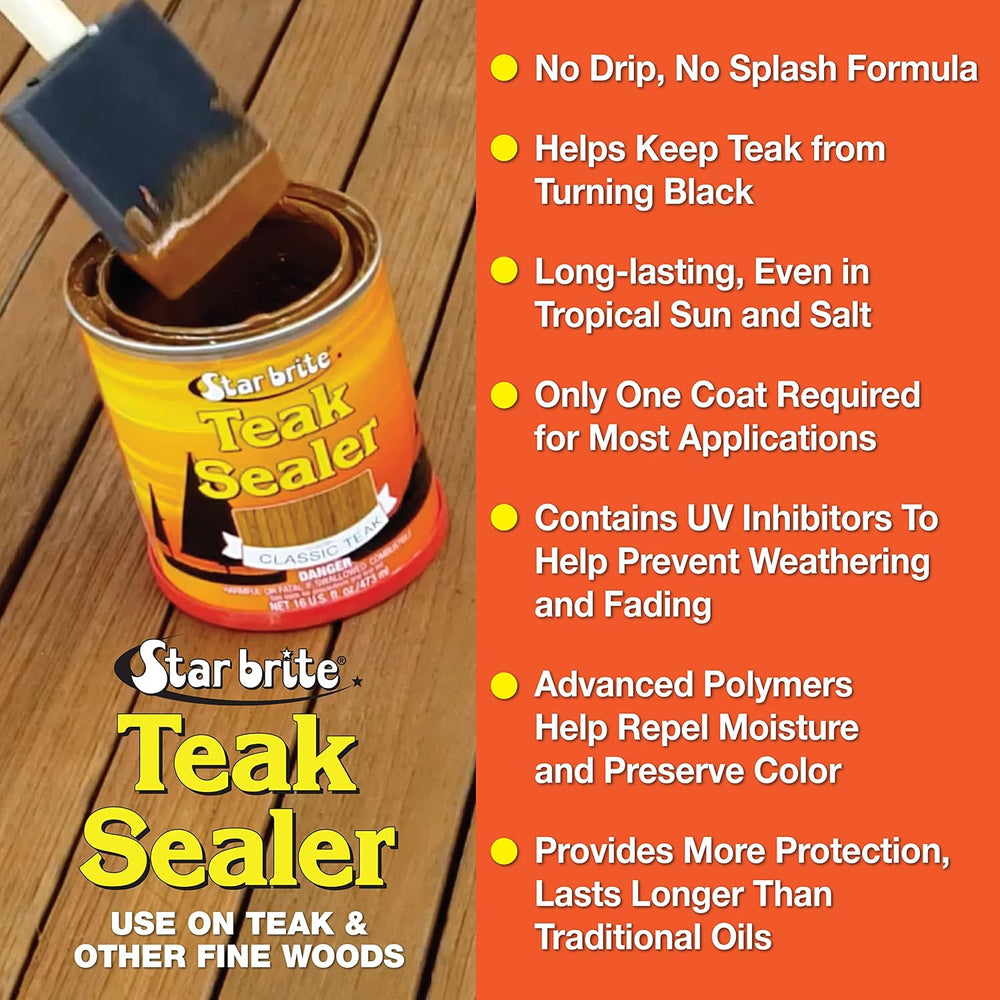 STAR BRITE Teak Sealer - No Drip, No Splash Formula - One-Coat, Durable Prote...
