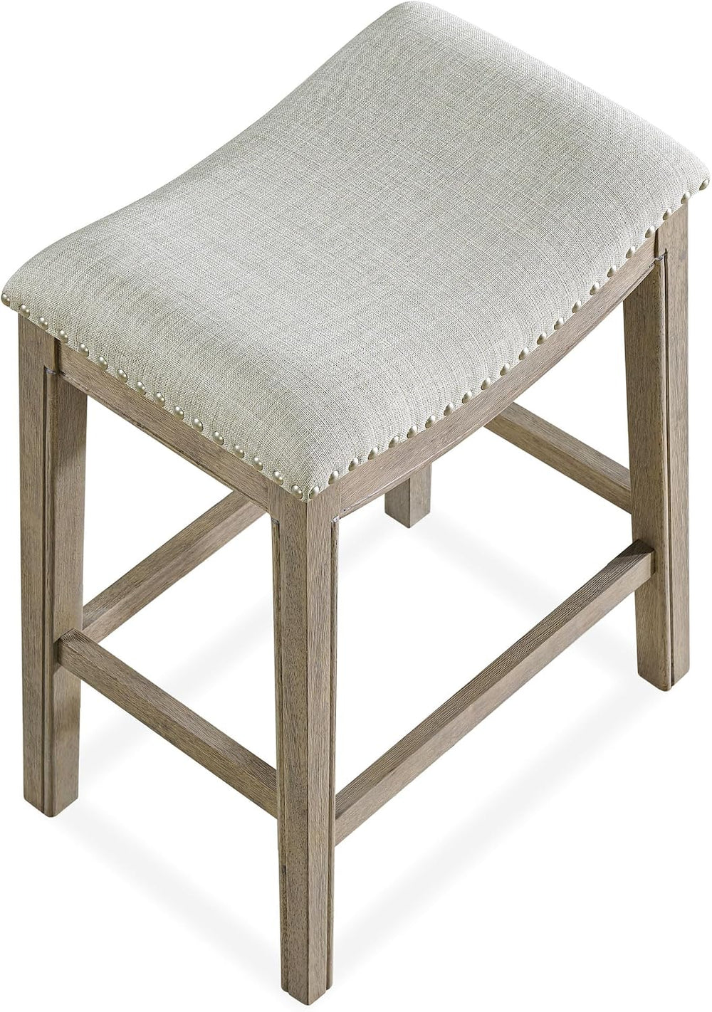 ROME + OAK Parker 26" Backless Saddle Stool, Reclaimed Oak, Set of 2
