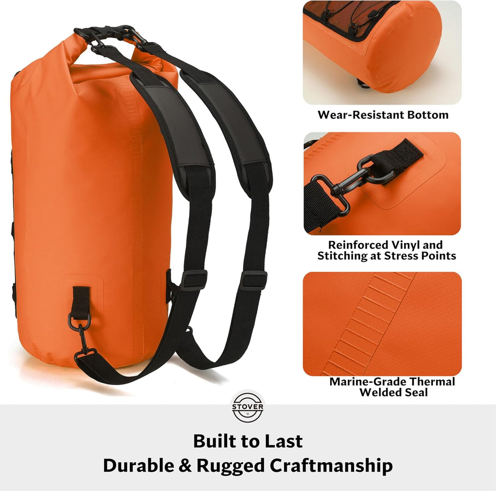 STOVER 5/10/25/30/40L Waterproof Dry Backpack & Phone Case- Large Floatin...