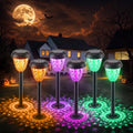 Gerrii 6 Pack Halloween Solar Lights Outdoor, Halloween Decorations Outdoor