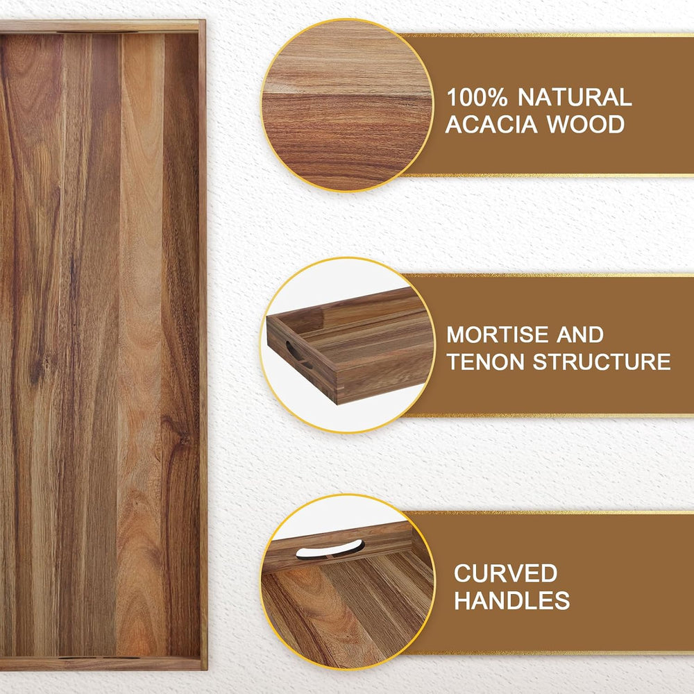 MAONAME Extra Large Ottoman Tray, 36 x 12 inches Acacia Wood Serving Board