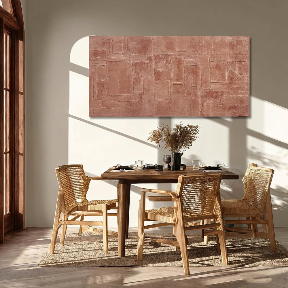 GAIDUOMAI Pink Canvas Wall Decor Geometric Abstract Wall Art Textured Room De...
