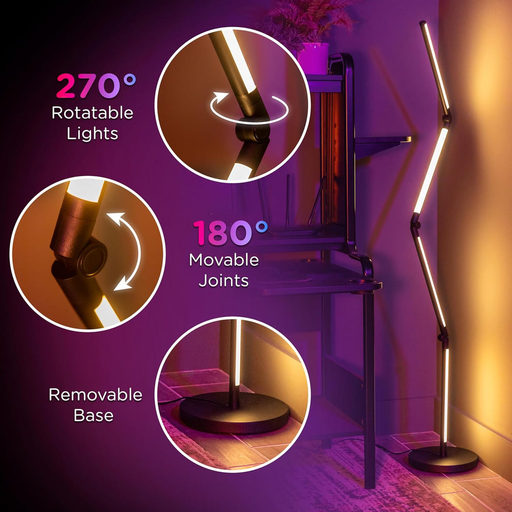 Enbrighten Vibe RGBWIC Smart Foldable Floor Lamp with Music Sync