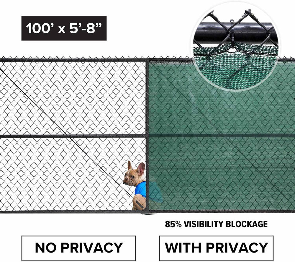 FenceScreen 6ft x 100ft Green Fence Privacy Screen Raw - 85% Blockage