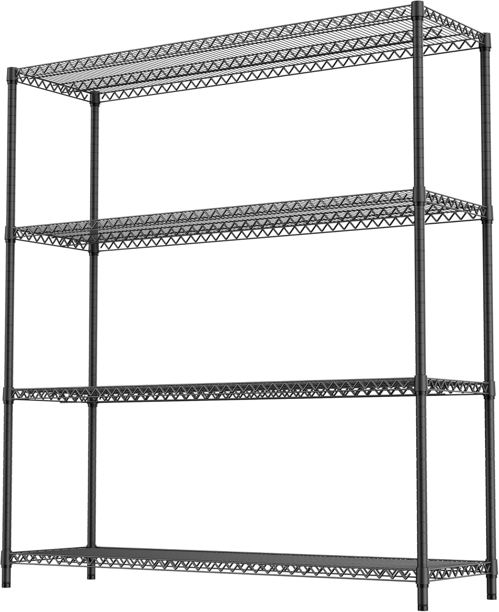 M MZG 2800LBS 59" W 4 Tiers Storage Shelves Load, Metal Shelving Wire Me...