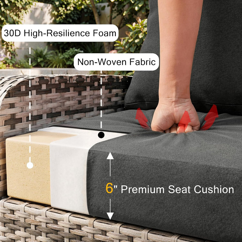 Outdoor Deep Seat Chair Cushions Set of 2, 22x24x6 Inch