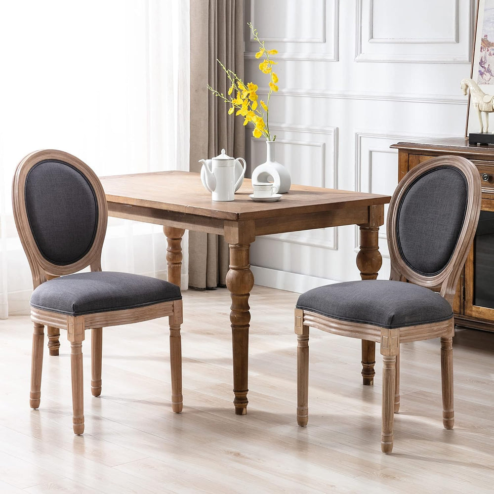 Nrizc French Country Dining Chairs Set of 4, Farmhouse Dining Chairs, Wood Ro...
