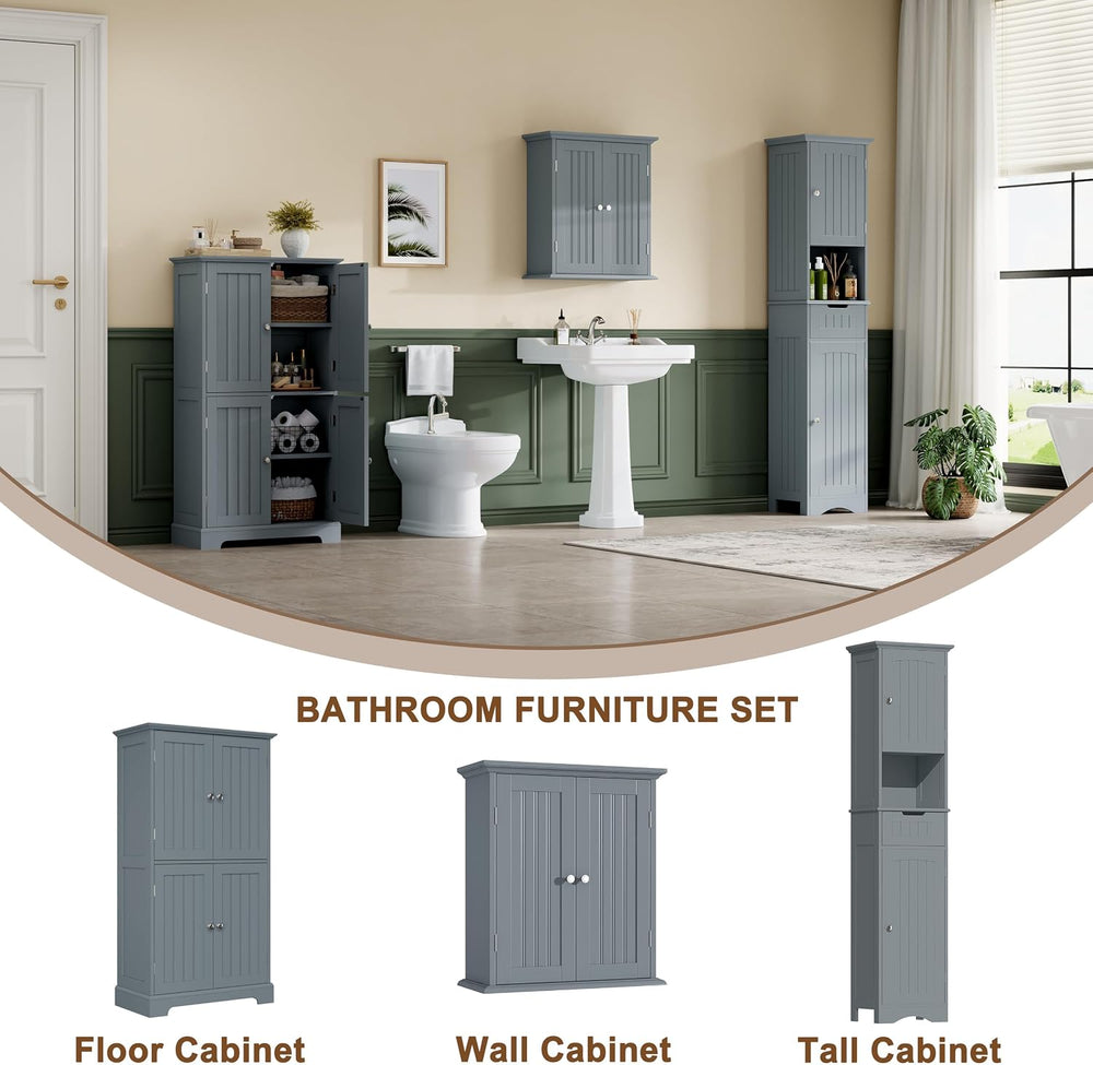 ChooChoo Bathroom Floor Cabinet with Adjustable Shelves