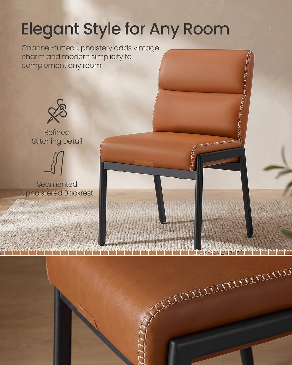 VASAGLE Dining Chairs Set of 6, Upholstered Kitchen Chairs