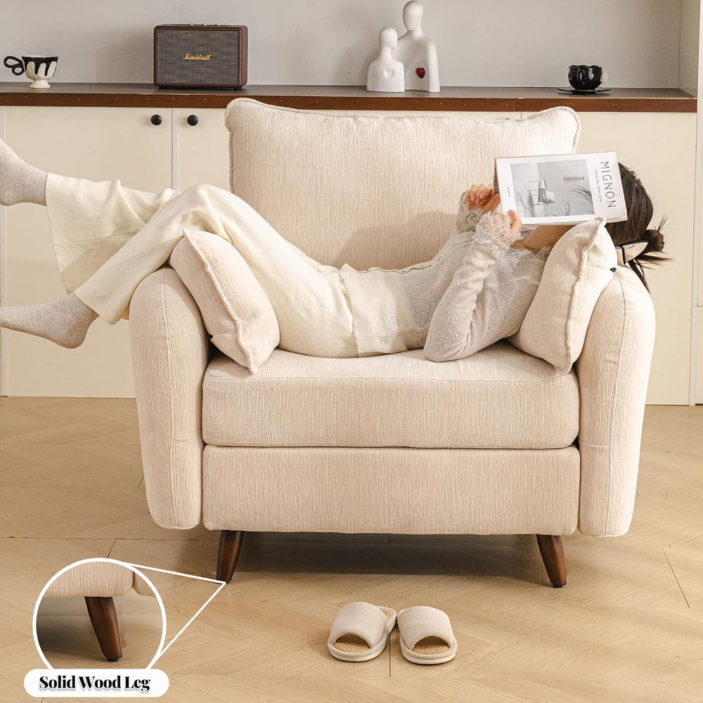 Rexulqo Oversized Accent Chair with Seats Storage,Comfy Living Room Chairs wi...