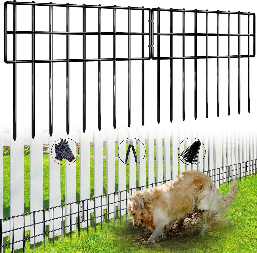 42.5ft (L) x 13in (H) Garden Fence Animal Barrier, 30 Panels No Dig Fence for...