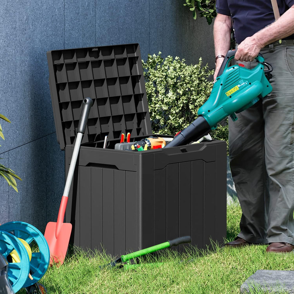 Greesum 31 Gallon Outdoor Storage Box, Black