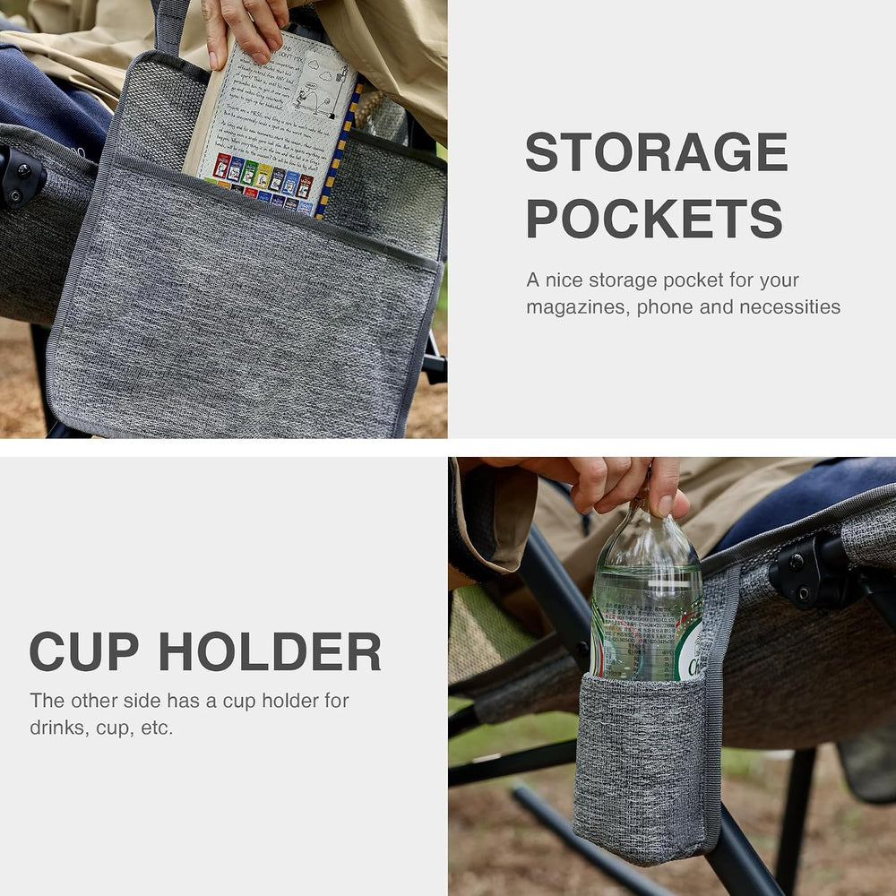 EVER ADVANCED Compact Folding Rocking Camping Chair