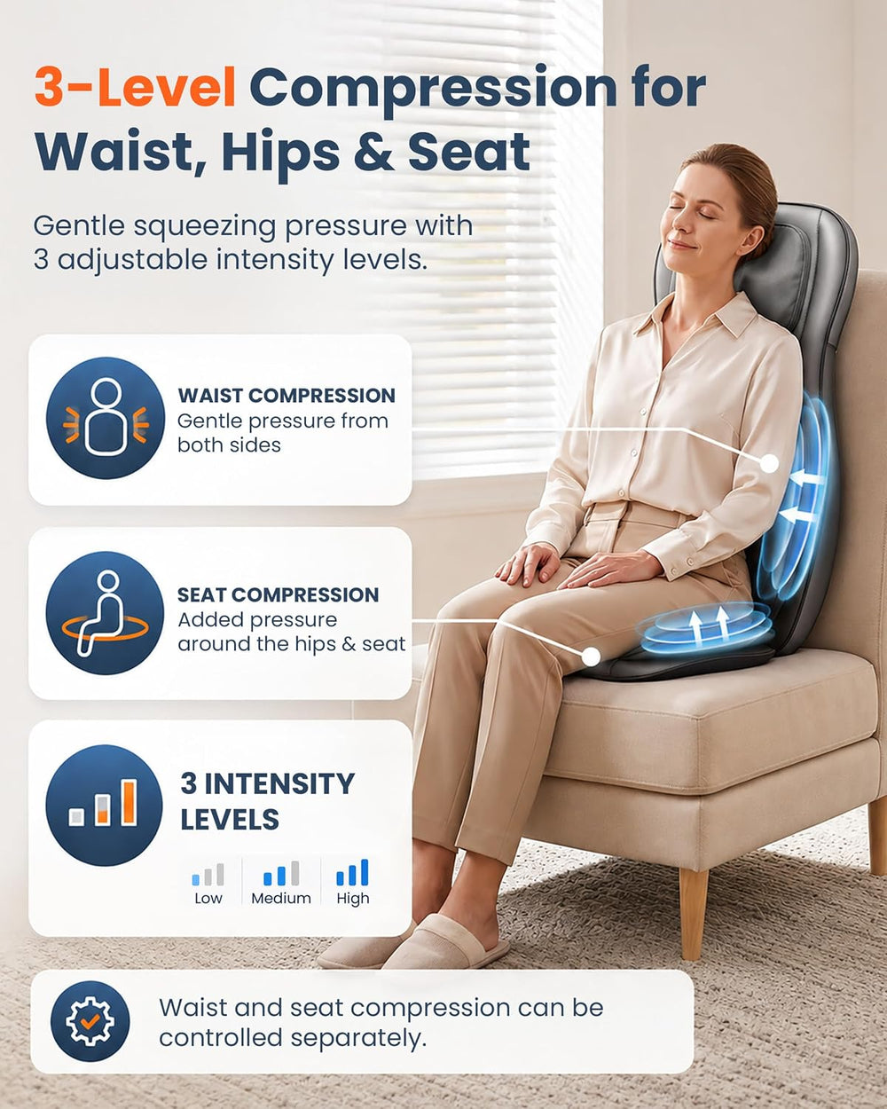 COMFIER Shiatsu Neck and Back Massager with Heat, FSA, Adjustable Nodes