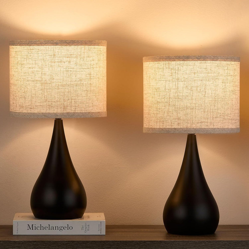 18.1'' Modern Touch Black Table Lamp Set of 2 with 3 Way Dimmable