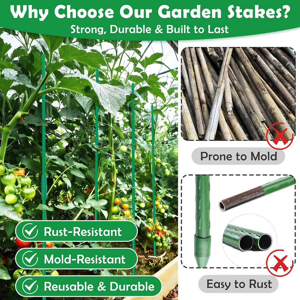 287 PCS Garden Stakes, Fiberglass Tomato Stakes, Garden Sticks