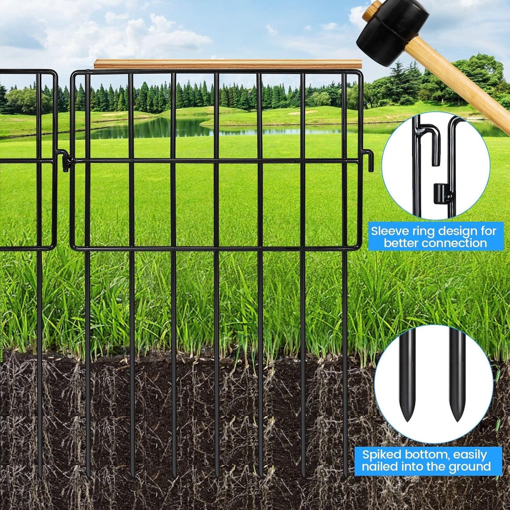 Getlay 10 Pack Animal Barrier Fences, 1.5" Gap No Digging Garden Fence P...