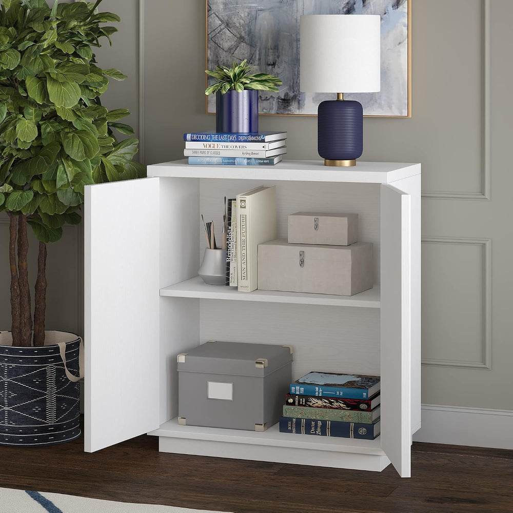 Henn&Hart 28" Fluted Accent Cabinet, Sideboard Buffet, Cloud White
