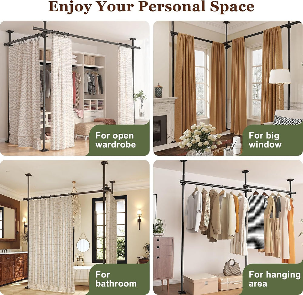 Goovilla Room Divider for Room Separation, 4-10ft(H) 28-70inch(W), Black