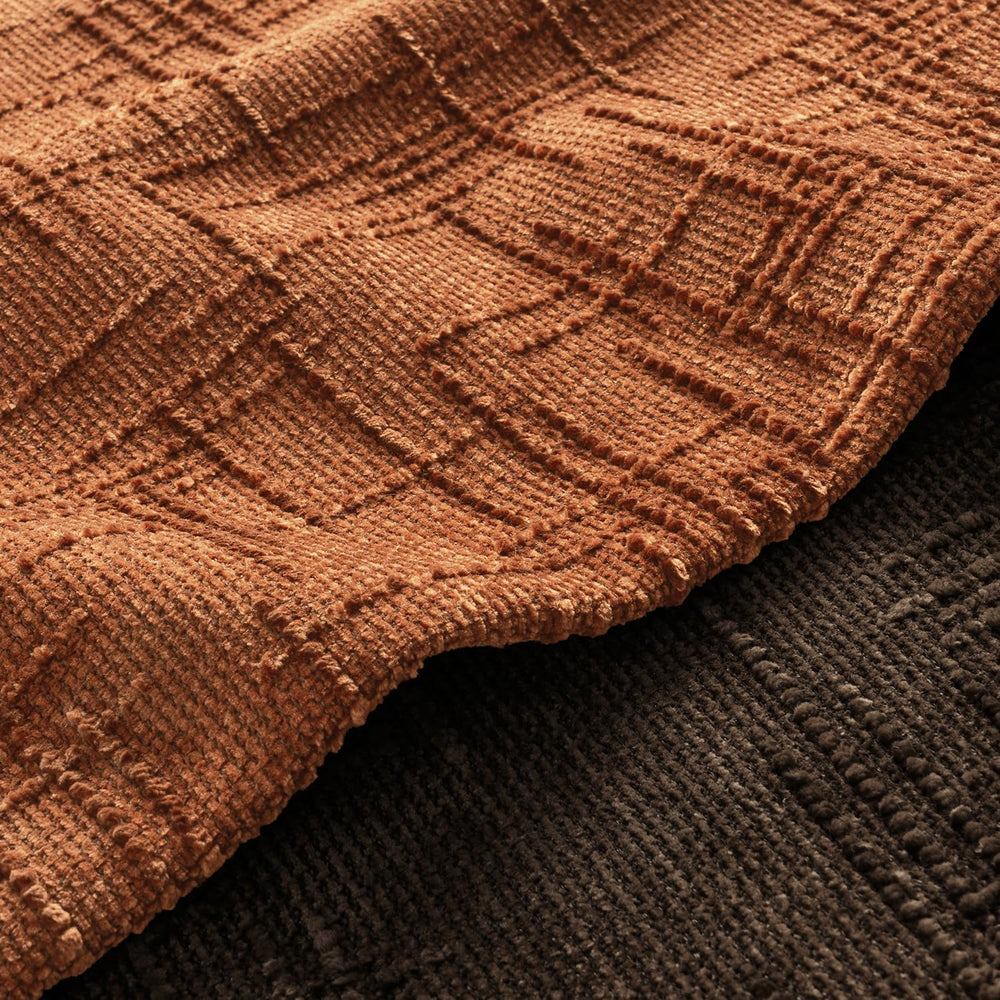 MIULEE Slubby Textured Decorative Fall Euro Throw Pillow Covers Rust 24x24
