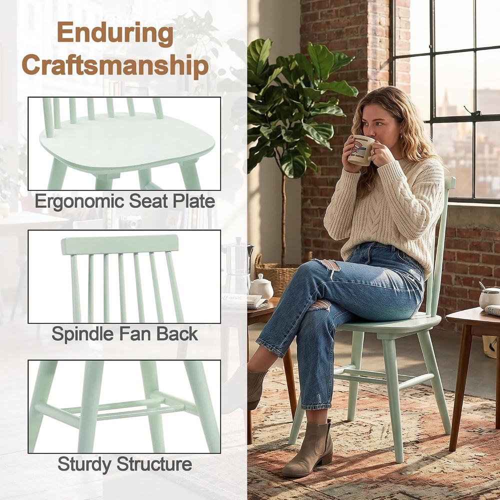 DUHOME Wooden Dining Chairs Set of 4, Mint